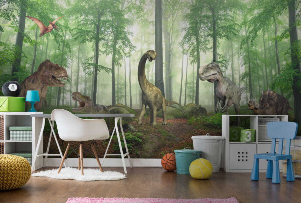 Dinosaure dans les bois Papier peint Dinosaure dans les bois