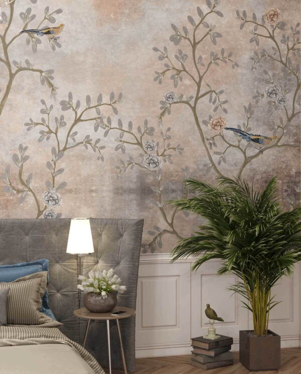 Arbre avec des oiseaux Papier peint Arbre avec des oiseaux