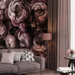 Papier peint Groupe de fleurs avec bourgeons