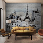 Papier peint Peinture d'une ville