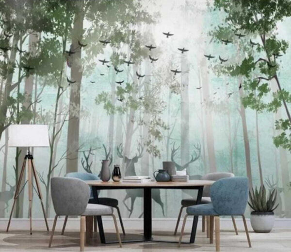 Cerf dans les bois Papier peint Cerf dans les bois