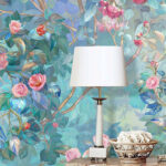Papier peint Peinture d'un arbre avec des fleurs