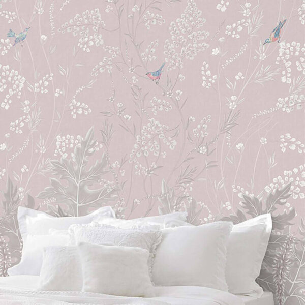 Papier peint avec des oiseaux et des plantes Papier peint Papier peint avec des oiseaux et des plantes