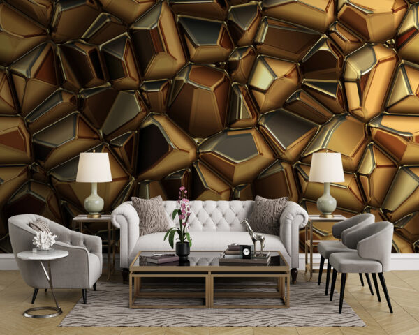 Papier peint Surface métallique texturée avec des reflets