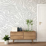 Papier peint Ligne noire sur fond blanc