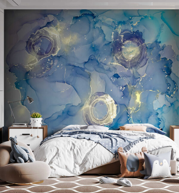 Peinture bleue et blanche Papier peint Peinture bleue et blanche
