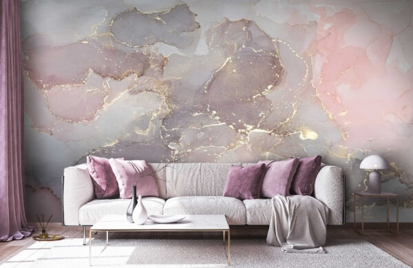Mélange de motifs abstraits pastel et tourbillonnants Papier peint Mélange de motifs abstraits pastel et tourbillonnants