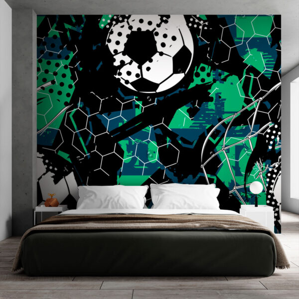 Motif abstrait de football avec des hexagones Papier peint Motif abstrait de football avec des hexagones