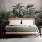 Papier peint Jungle tropicale dense avec ciel brumeux
