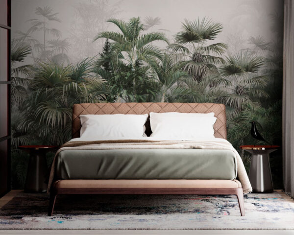 Jungle tropicale dense avec ciel brumeux Papier peint Jungle tropicale dense avec ciel brumeux