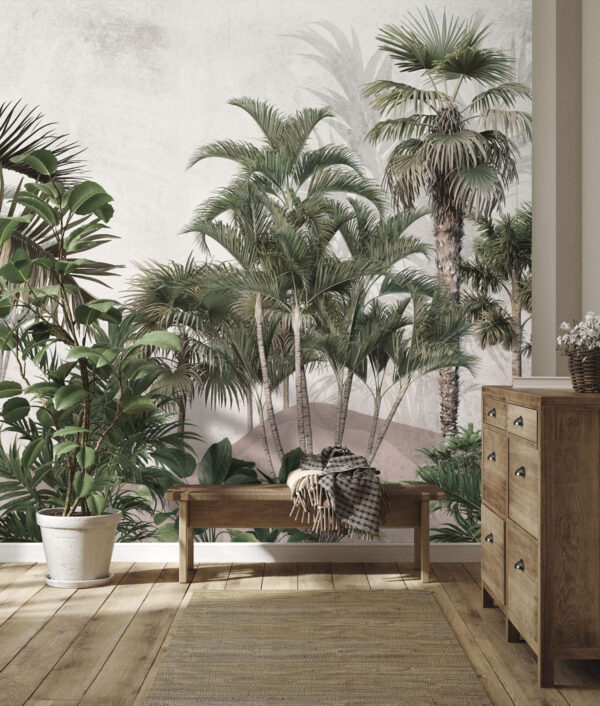 Paradis tropical avec une végétation luxuriante Papier peint Paradis tropical avec une végétation luxuriante