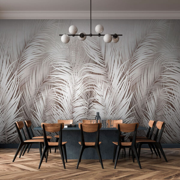 Papier peint Les plumes blanches créent un motif abstrait