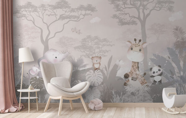 Girafe assise sur un arbre Papier peint Girafe assise sur un arbre