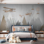 Papier peint Flocon de neige blanc sur fond gris