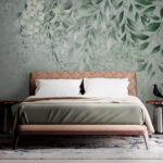 Papier peint Elégance florale avec des feuilles subtiles.