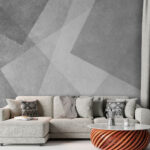 Papier peint Fond blanc et gris