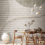 Papier peint Lignes abstraites avec des motifs circulaires