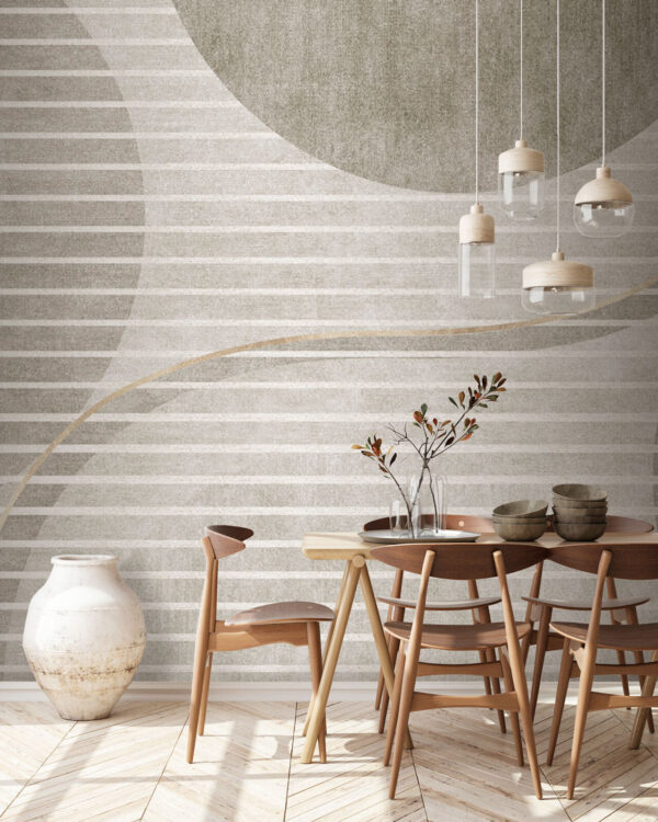 Lignes abstraites avec des motifs circulaires Papier peint Lignes abstraites avec des motifs circulaires