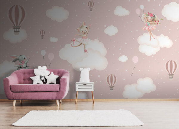 Ballet d'animaux dansant sur les nuages Papier peint Ballet d'animaux dansant sur les nuages