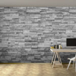 Papier peint Motif de texture de mur en briques grises
