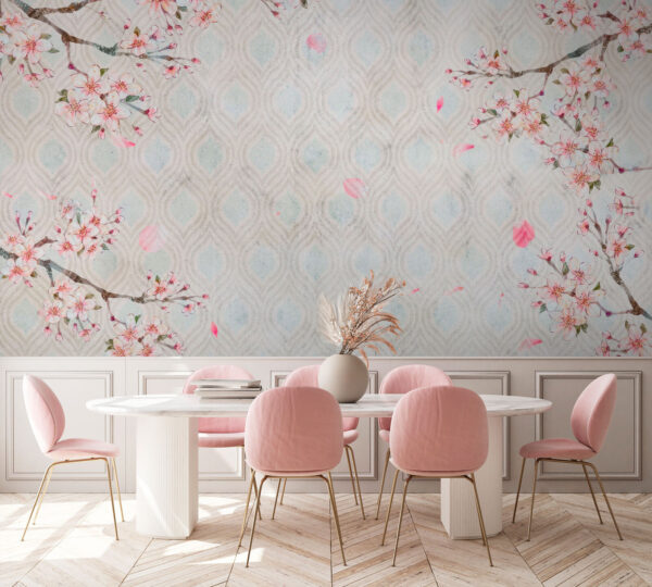 Cercle rose sur une surface blanche Papier peint Cercle rose sur une surface blanche