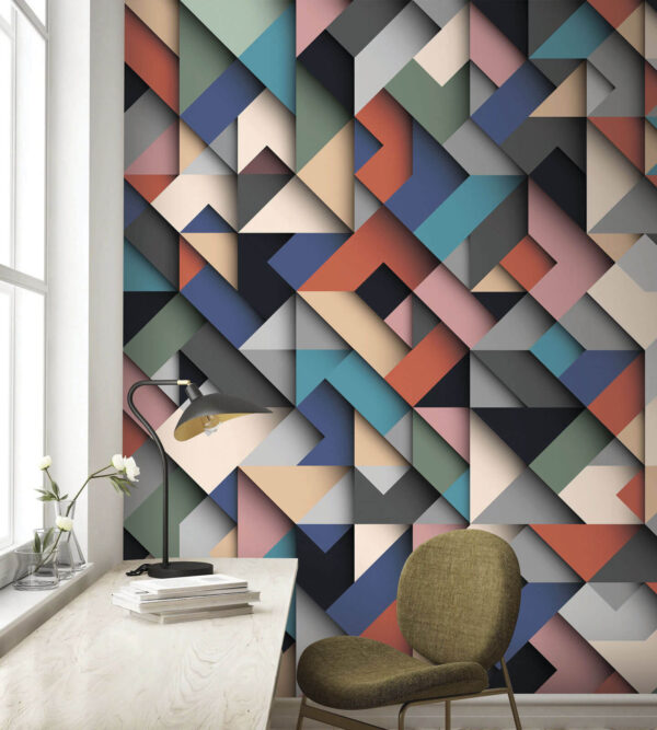 Motif multicolore de carrés Papier peint Motif multicolore de carrés