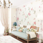 Papier peint Motif floral sur un mur