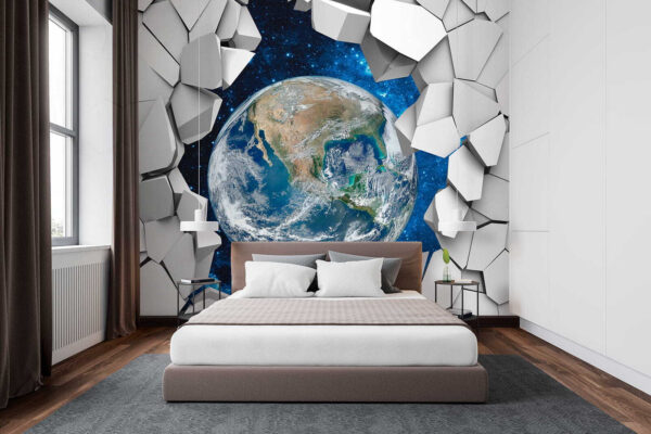 Hexagone blanc avec bords noirs Papier peint Hexagone blanc avec bords noirs