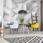 Papier peint Fond blanc et gris