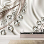 Papier peint Groupe de diamants sur fond blanc