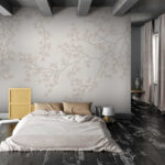 Papier peint Motif fluide de branches de ginkgo.