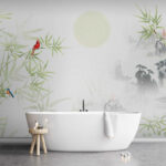 Papier peint Cercle blanc sur une surface blanche