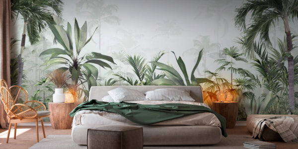 Jungle tropicale luxuriante dans la brume Papier peint Jungle tropicale luxuriante dans la brume