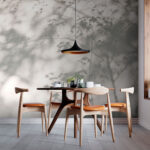 Papier peint Ombre d'un arbre sur une surface blanche