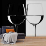 Papier peint Deux verres à vin contenant de l'eau