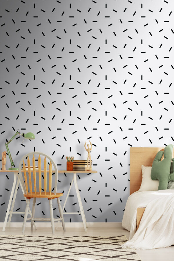 Lignes noires sur fond blanc Papier peint Lignes noires sur fond blanc
