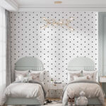 Papier peint Points noirs sur fond blanc