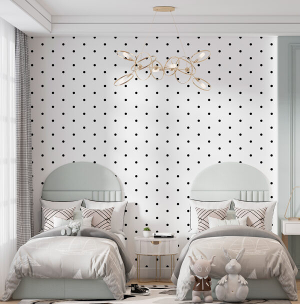 Points noirs sur fond blanc Papier peint Points noirs sur fond blanc
