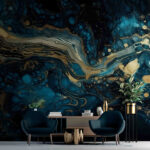 Papier peint Minuit liquide : L'art abstrait de la nature