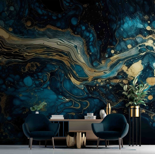 Minuit liquide : L'art abstrait de la nature Papier peint Minuit liquide : L'art abstrait de la nature