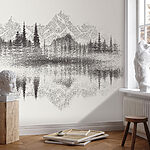 Papier peint Silhouette noire d'un arbre