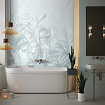 Papier peint Feuilles tropicales aux teintes douces