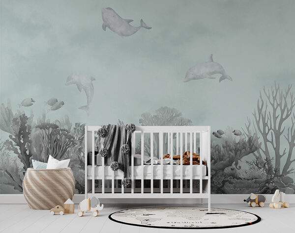 Dauphin peint sur un mur Papier peint Dauphin peint sur un mur