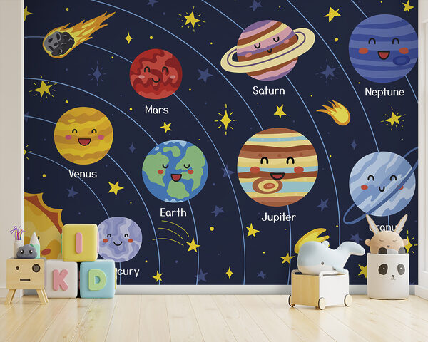 Dessin animé d'une planète Papier peint Dessin animé d'une planète