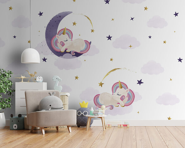 Étoile violette sur fond blanc Papier peint Étoile violette sur fond blanc