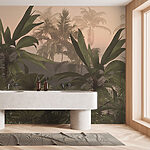 Papier peint Matinée brumeuse dans un paradis tropical.