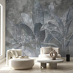 Papier peint Texture de feuillage monochrome, motif artistique.