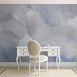 Papier peint Motif aquarelle abstrait bleu glacé