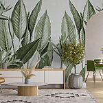 Papier peint Illustration de feuillage tropical luxuriant.