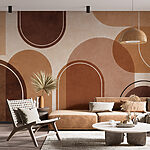 Papier peint Formes géométriques dans des tons terreux